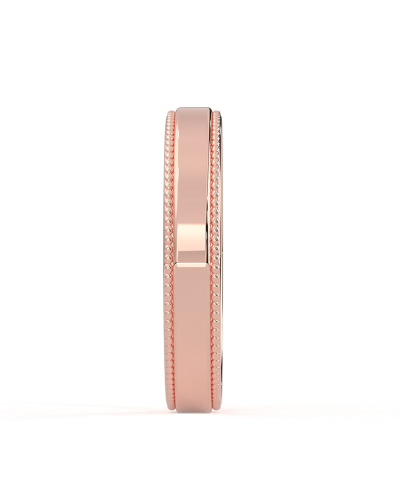 Alliance Homme Classique Perlée en or rose