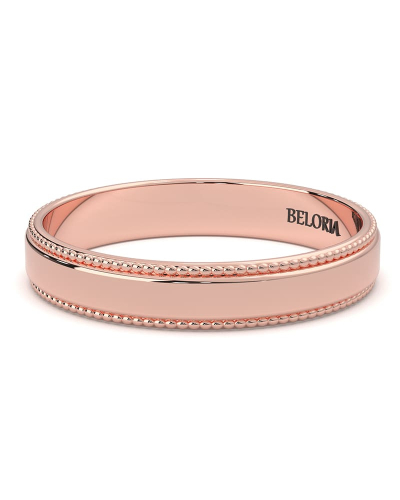 Alliance Homme Classique Perlée en or rose