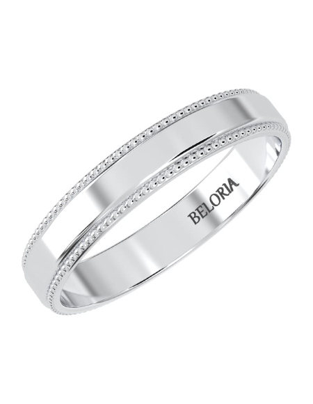 Alliance Homme Classique Perlée en or jaune 2