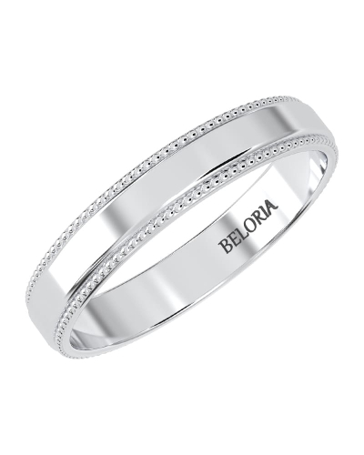Alliance Homme Classique Perlée en or blanc