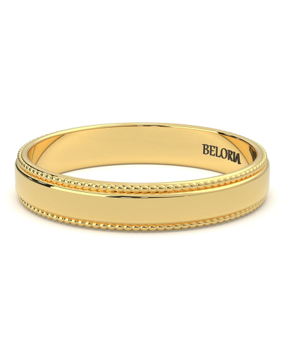 Alliance Homme Classique Perlée en or jaune