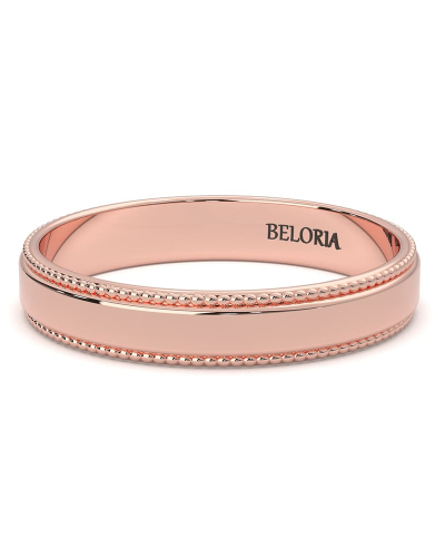Alliance Homme Classique Perlée en or rose