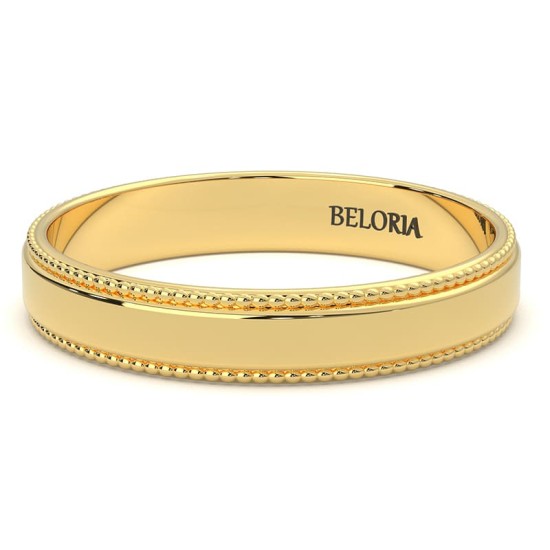 Alliance Homme Classique Perlée en or jaune