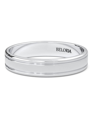 Alliance Homme sobre et affirmée en or blanc
