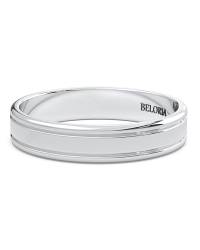 Alliance Homme sobre et affirmée en or blanc