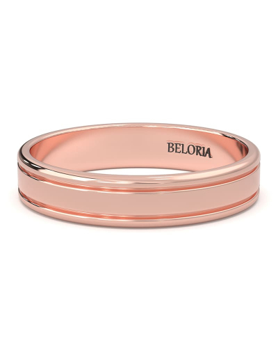 Alliance Homme sobre et affirmée en or rose