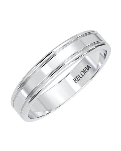 Alliance Homme sobre et affirmée en or blanc