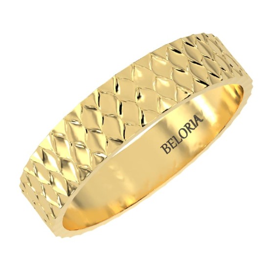 Alliance homme en Or jaune Originale