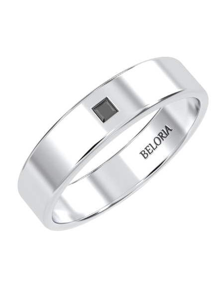 Alliance homme en or jaune et Diamants Noir 2