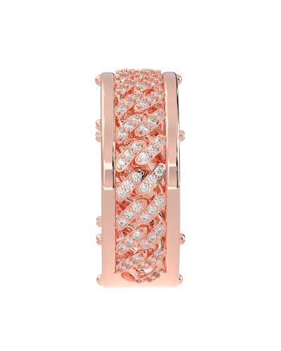 Alliance homme en or rose et Diamants Maille Cubaine