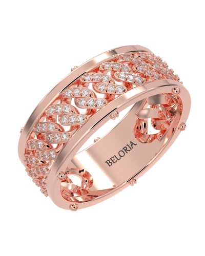 Alliance homme en or rose et Diamants Maille Cubaine