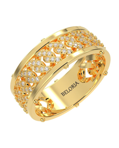 Alliance homme en or jaune et Diamants Maille Cubaine