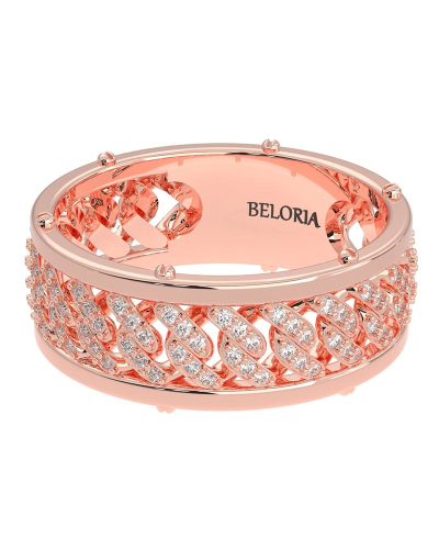 Alliance homme en or rose et Diamants Maille Cubaine