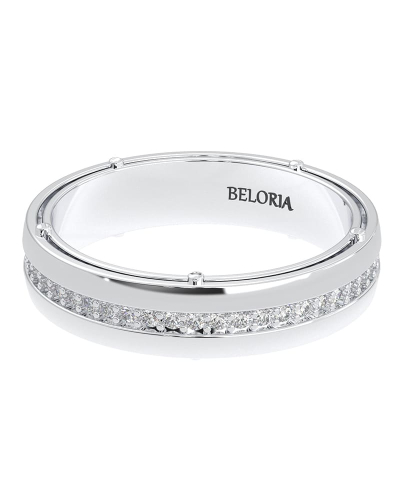 Alliance pour homme en Or blanc et Diamants