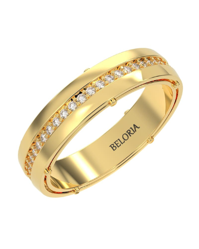Alliance pour homme en Or jaune et Diamants
