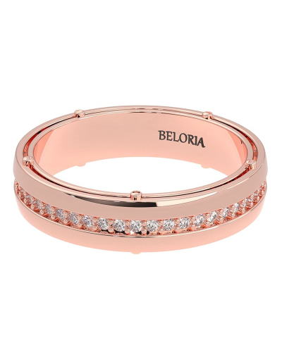 Alliance pour homme en Or rose et Diamants