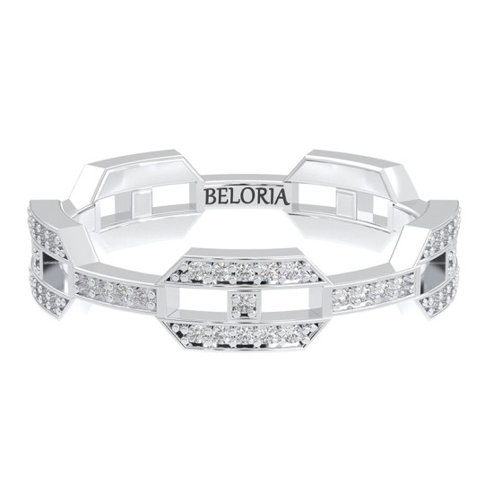 Alliance pour homme en Or blanc et Diamants