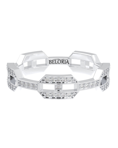 Alliance pour homme en Or blanc et Diamants