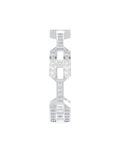 Alliance pour homme en Or blanc et Diamants