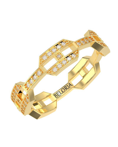 Alliance pour homme en Or jaune et Diamants