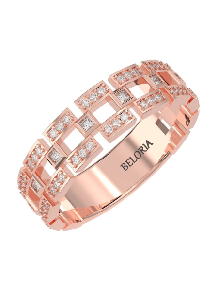 Alliance en Or blanc et Diamants 2