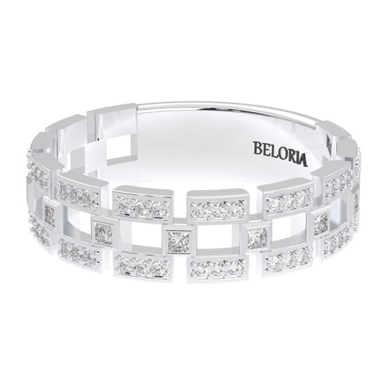 Alliance en Or blanc et Diamants