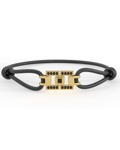 Bracelet Satin en Or jaune diamant noir