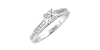 Solitaire en or blanc Accompagné Diamant Coussin