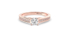 Solitaire en or rose Accompagné Diamant Coussin