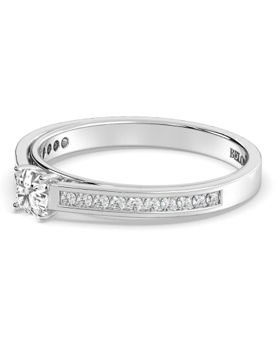 Solitaire en or blanc Accompagné Diamant Coussin