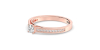 Solitaire en or rose Accompagné Diamant Coussin