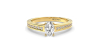 Solitaire Accompagné Diamant Ovale en or jaune