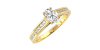 Solitaire Accompagné Diamant Ovale en or jaune