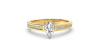 Solitaire Accompagné Diamant Poire en or rose