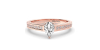 Solitaire Accompagné Diamant Poire en or rose