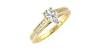 Solitaire Accompagné Diamant Poire en or rose