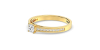Solitaire Accompagné Diamant Princesse en or jaune