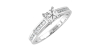 Solitaire Accompagné Diamant Princesse en or blanc