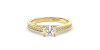 Solitaire Accompagné Diamant Princesse en or jaune