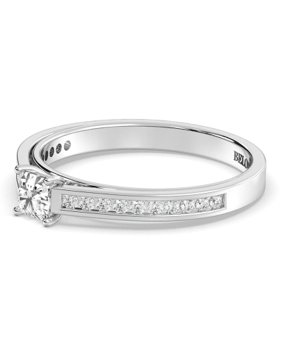 Solitaire Accompagné Diamant Princesse en or blanc