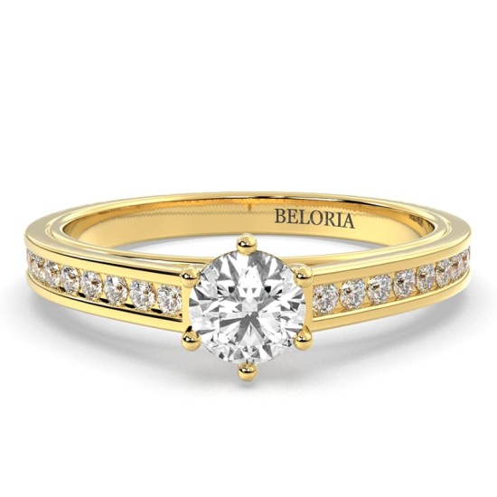 Solitaire Accompagné Diamant Rond