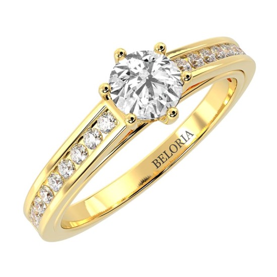 Solitaire Accompagné Diamant Rond