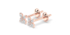 Boucles d'Oreilles Diamant Puces en or rose