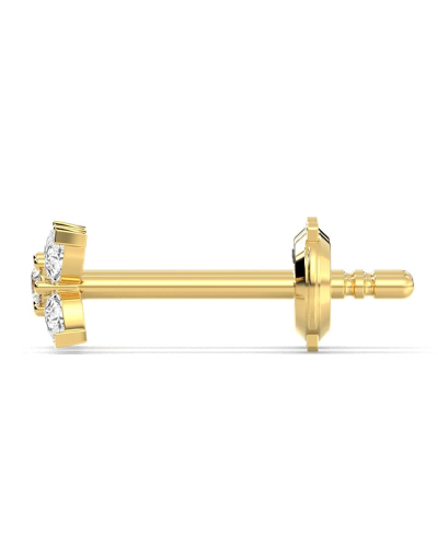 Boucles d'Oreilles Diamant Puces en or jaune