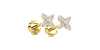 Boucles d'Oreilles Diamant Puces en or jaune