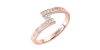 Solitaire Accompagné Diamant Rond en or rose