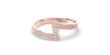 Solitaire Accompagné Diamant Rond en or rose