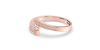 Solitaire Accompagné Diamant Rond en or rose