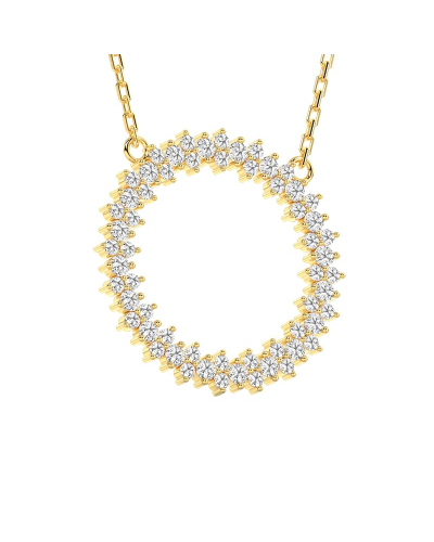 Collier rond double rangs de diamants en or jaune 750
