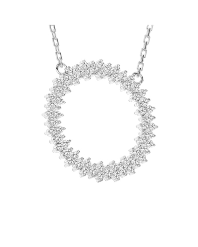 Collier rond double rangs de diamants en or blanc 750
